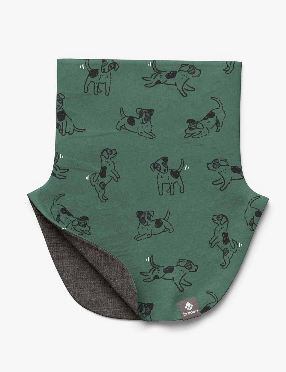 Kids Merino Neck Warmer MIKEL - Green Dogs