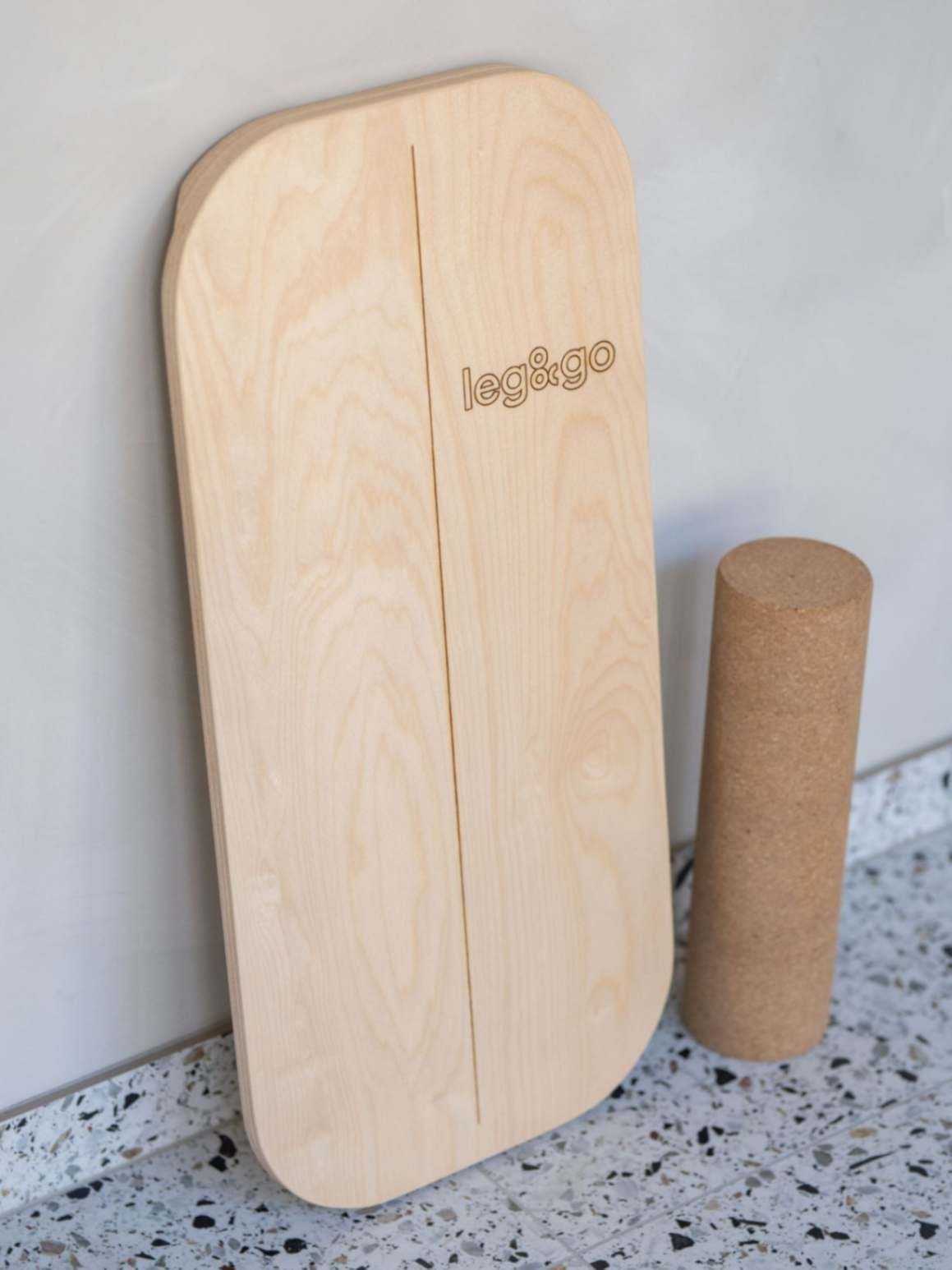 Rectangular Balance Board With Exercise Roll - Side Logo