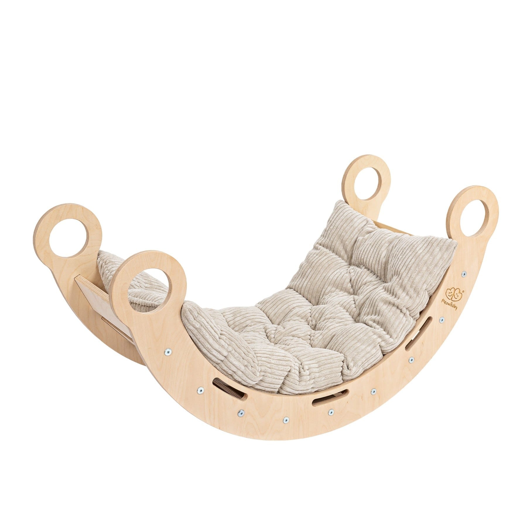 Snug Rocker for Kids - Natural With Beige Pillow