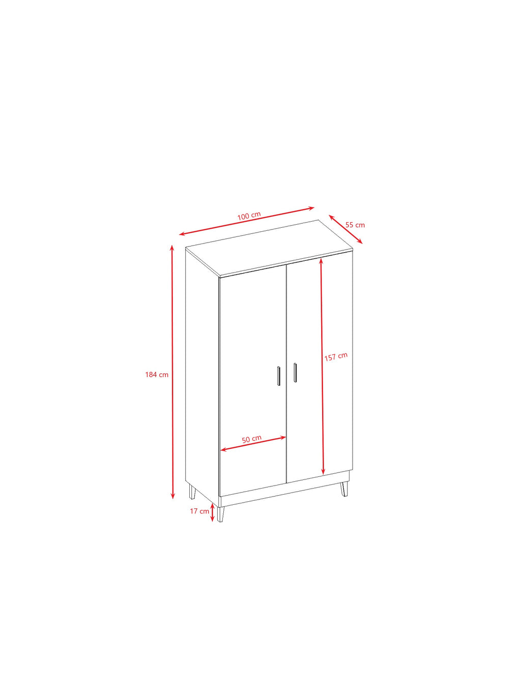 Wardrobe Kubi - Grey