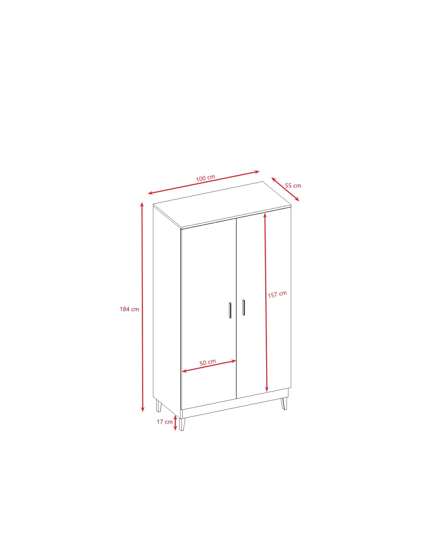 Wardrobe Kubi - Grey